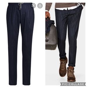 SuitSupply Woolen  Drawstring Ames Striped Pants